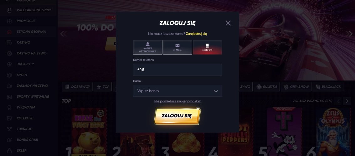 Quickwin Casino Login – szybki start i dostęp do panelu gracza